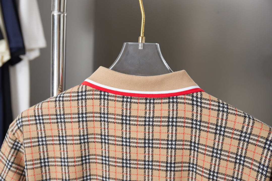 260506 New high-quality custom checked fabric polo