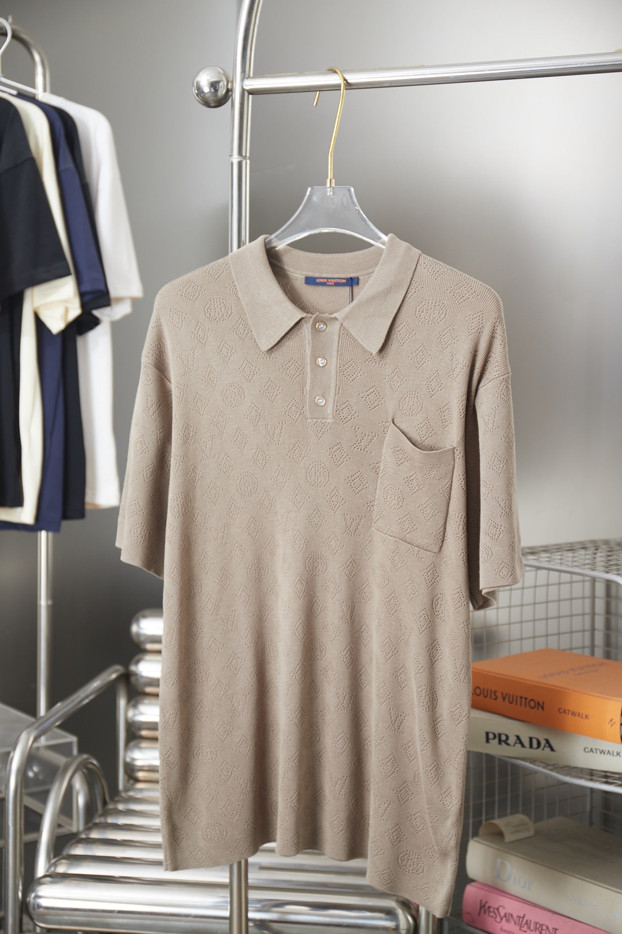 260506 New high-quality mesh lyocell knitted short-sleeved shirt