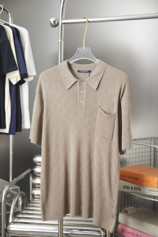 260506 New high-quality mesh lyocell knitted short-sleeved shirt