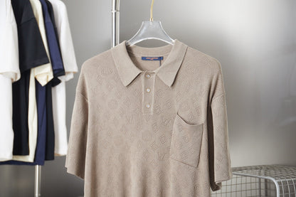 260506 New high-quality mesh lyocell knitted short-sleeved shirt