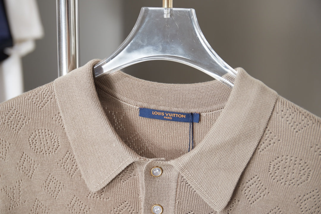 260506 New high-quality mesh lyocell knitted short-sleeved shirt