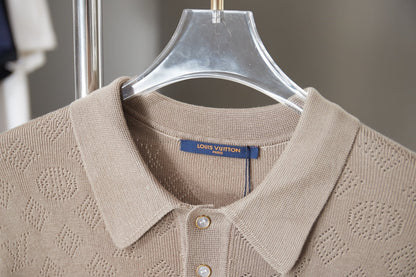260506 New high-quality mesh lyocell knitted short-sleeved shirt