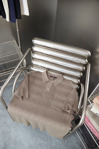 260506 New high-quality mesh lyocell knitted short-sleeved shirt