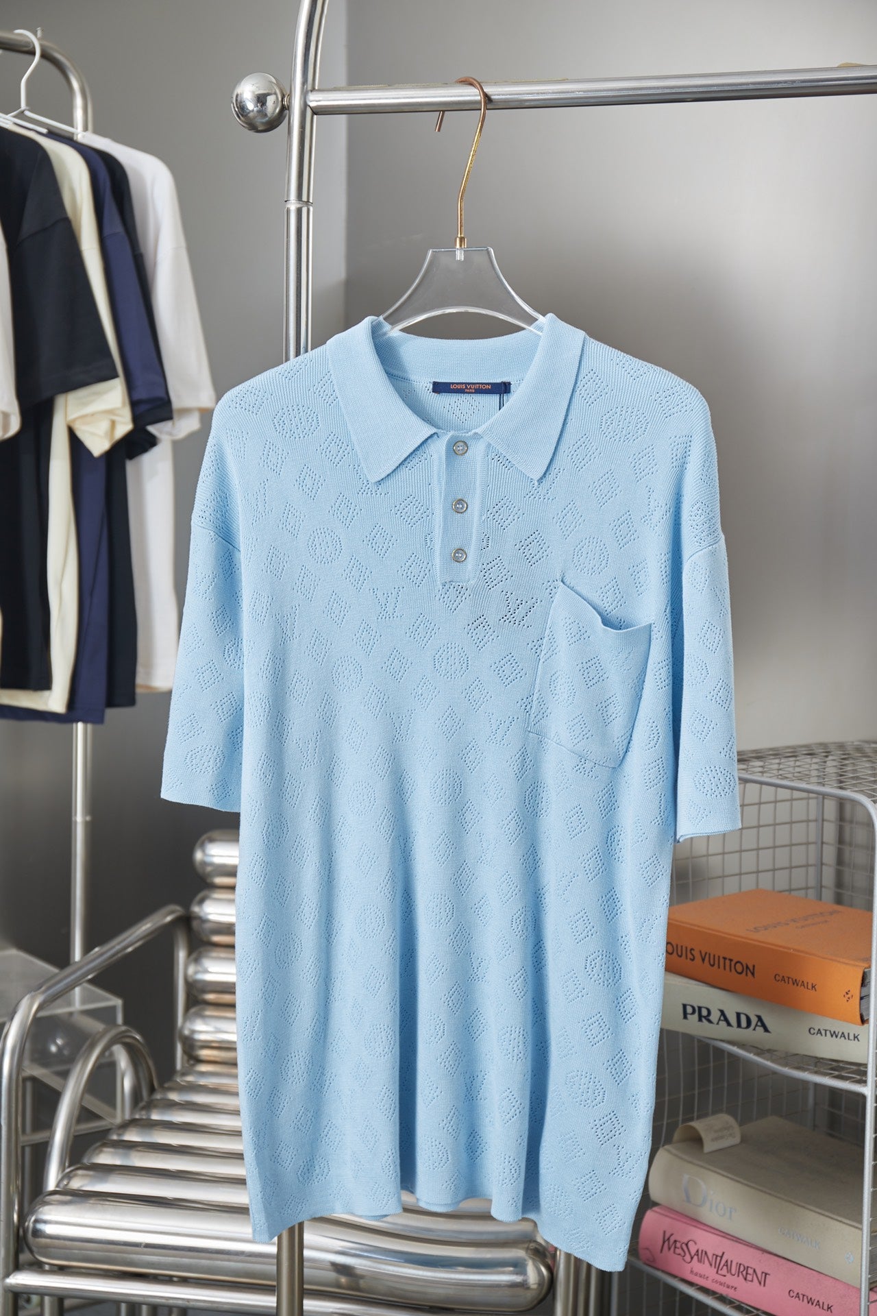 260506 New high-quality mesh lyocell knitted short-sleeved shirt