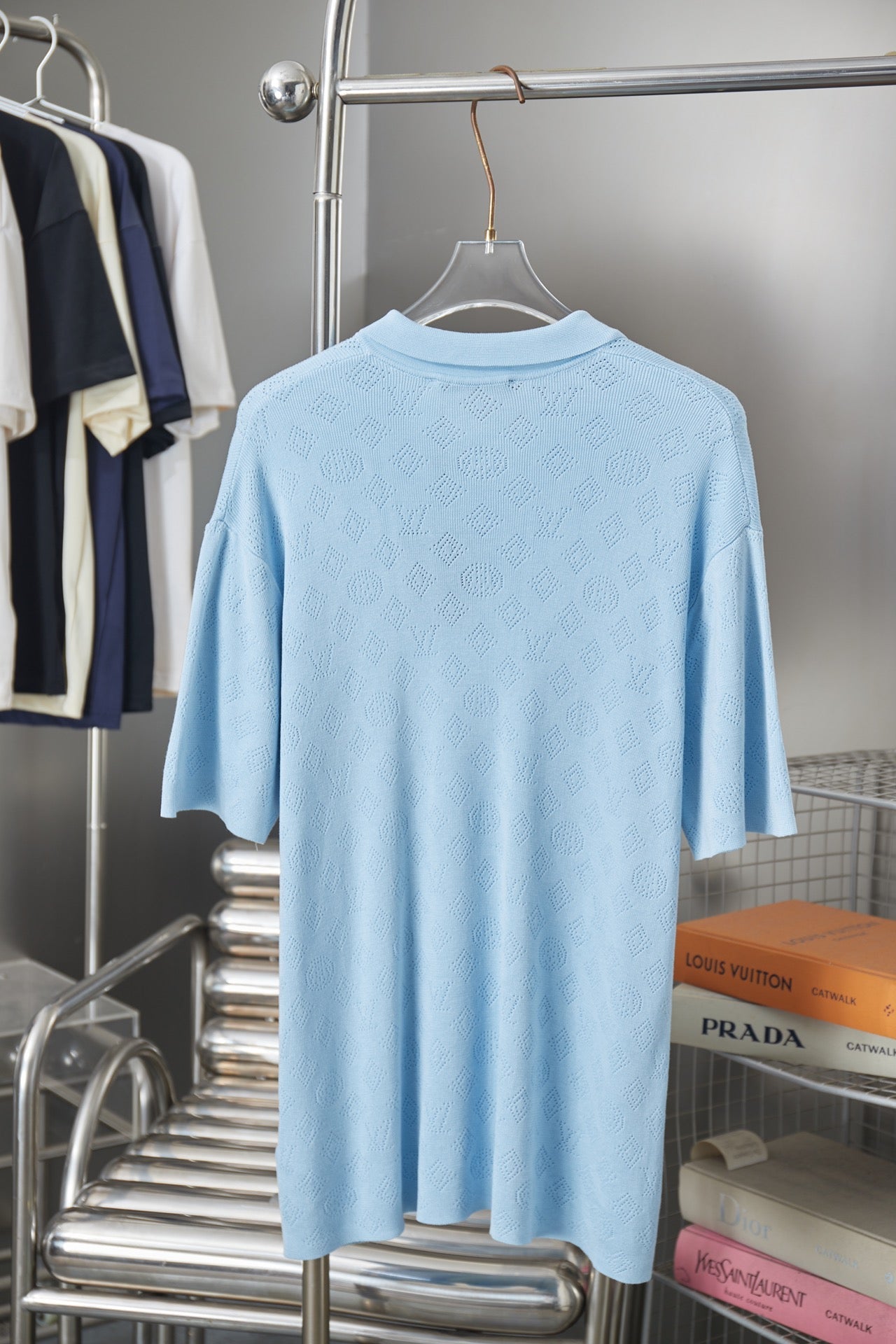 260506 New high-quality mesh lyocell knitted short-sleeved shirt