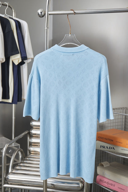 260506 New high-quality mesh lyocell knitted short-sleeved shirt