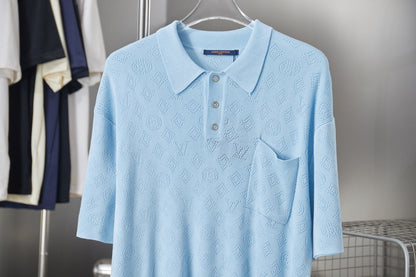260506 New high-quality mesh lyocell knitted short-sleeved shirt