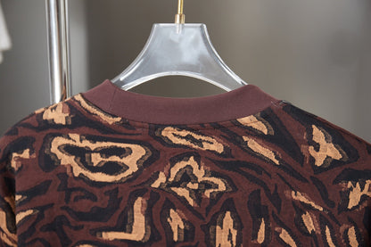 260506 New high-quality patterned jacquard knitted short-sleeved T-shirt