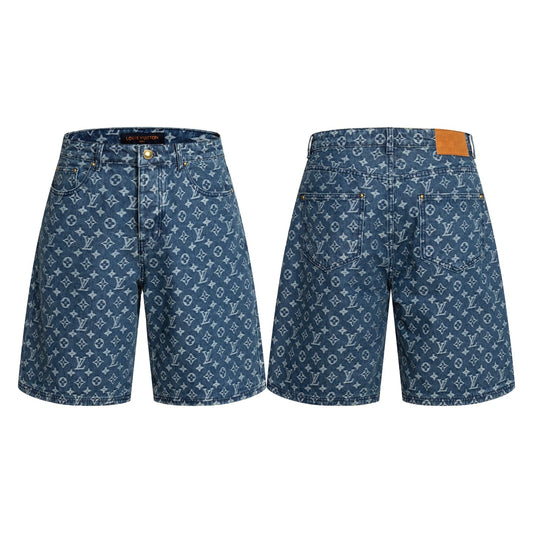 260506 New high-quality classic floral-printed denim shorts