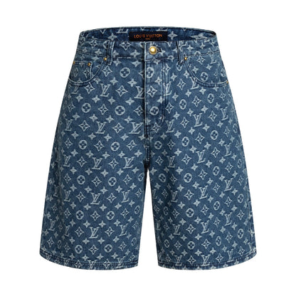 260506 New high-quality classic floral-printed denim shorts