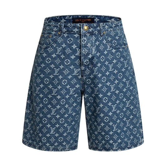 260506 New high-quality classic floral-printed denim shorts