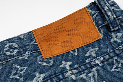 260506 New high-quality classic floral-printed denim shorts