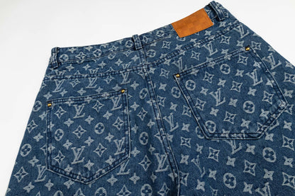 260506 New high-quality classic floral-printed denim shorts