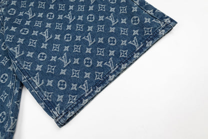 260506 New high-quality classic floral-printed denim shorts
