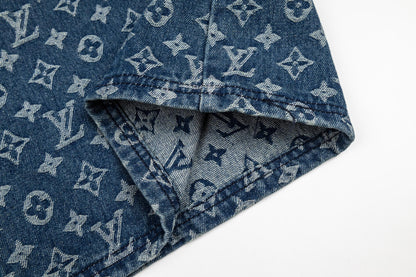 260506 New high-quality classic floral-printed denim shorts
