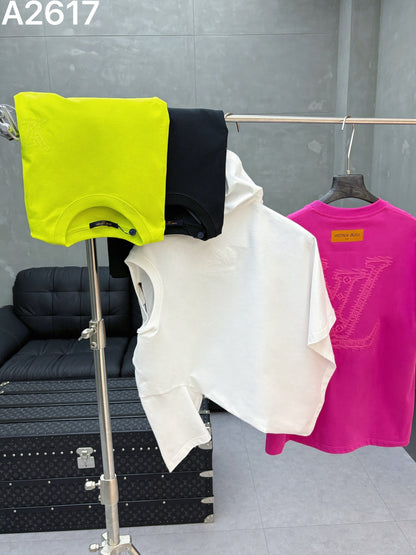 260506 New high-quality matching-color embroidered T-shirt