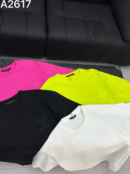 260506 New high-quality matching-color embroidered T-shirt