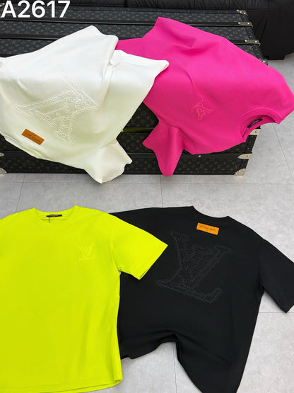 260506 New high-quality matching-color embroidered T-shirt