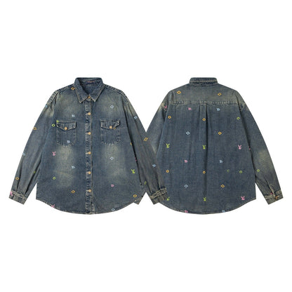 260506 New high-quality heavy-duty full-stitch embroidered denim jacket