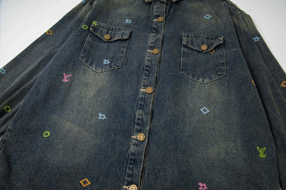 260506 New high-quality heavy-duty full-stitch embroidered denim jacket