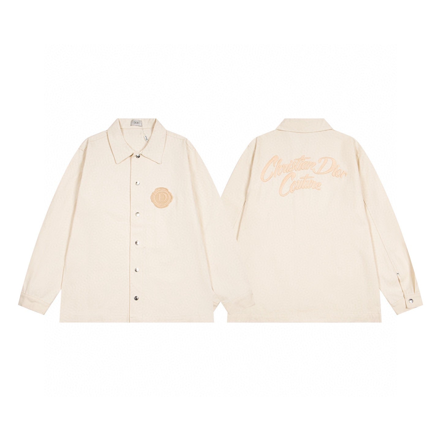 260506 New high-quality beige embroidered printed denim jacket