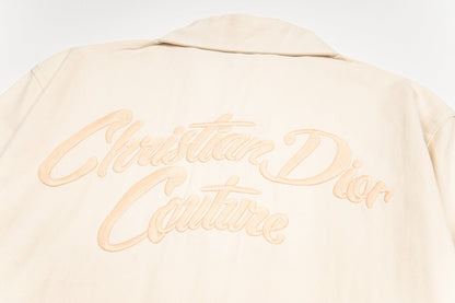 260506 New high-quality beige embroidered printed denim jacket