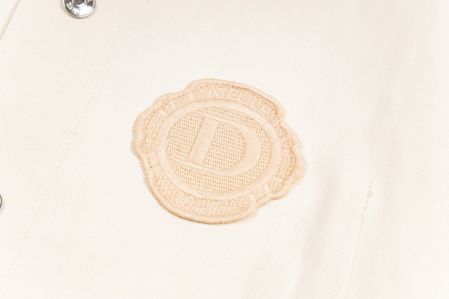 260506 New high-quality beige embroidered printed denim jacket