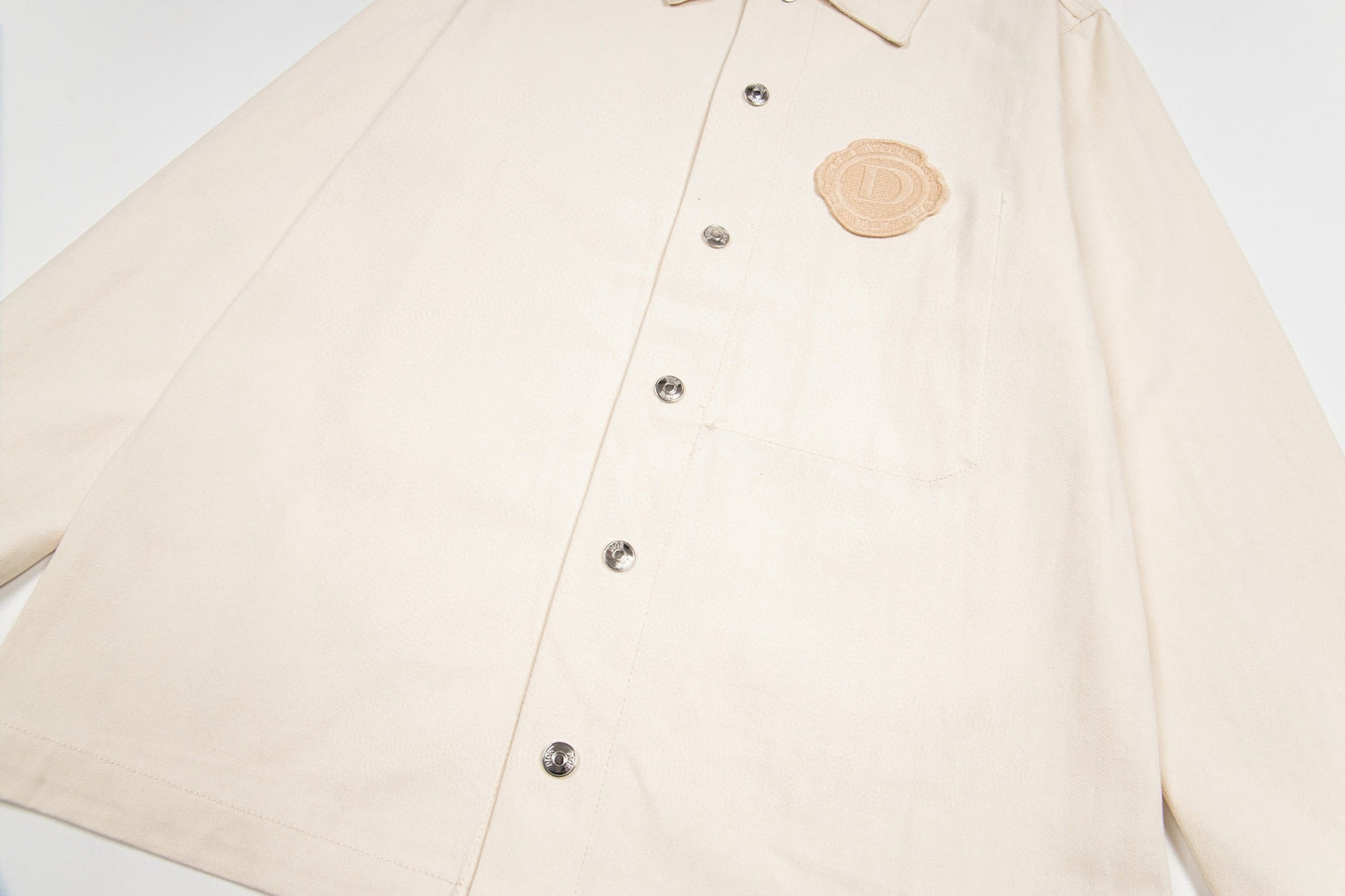 260506 New high-quality beige embroidered printed denim jacket