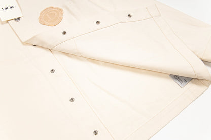 260506 New high-quality beige embroidered printed denim jacket