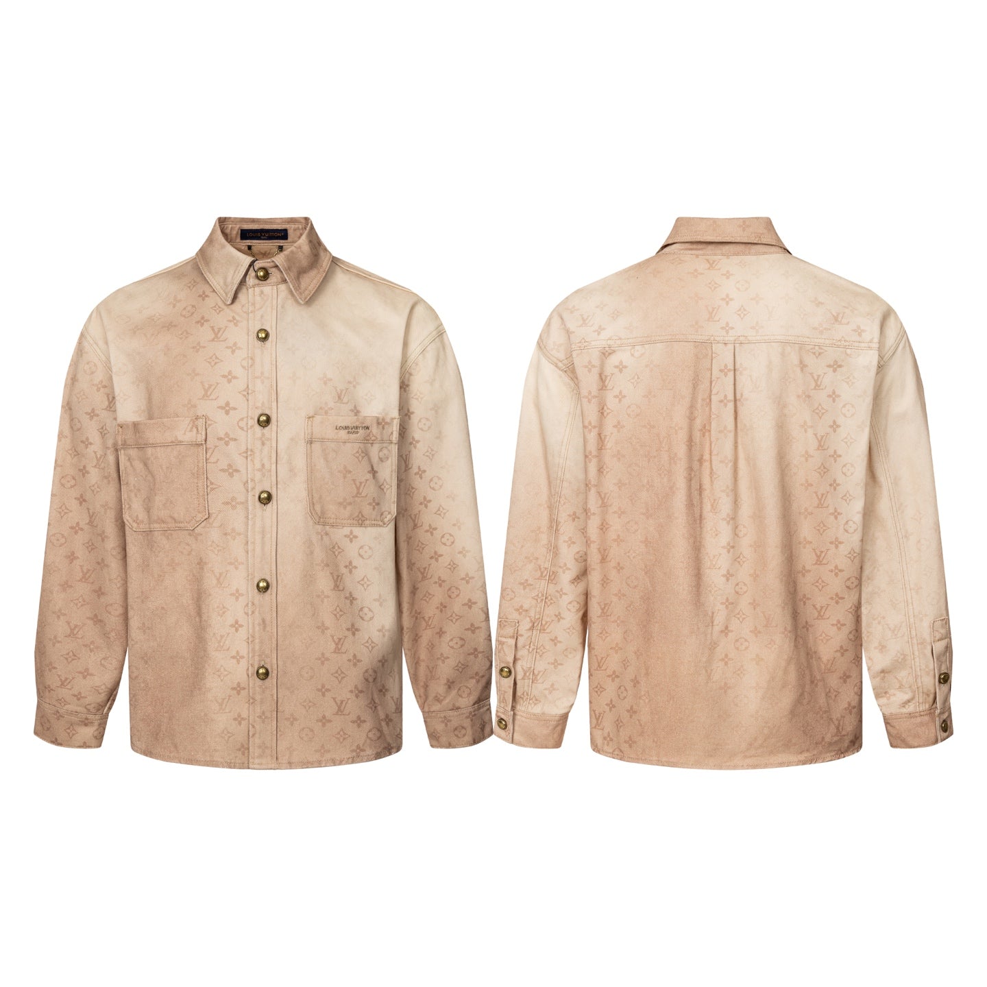 260506 New high-quality faded double-pocket distressed denim shirt jacket