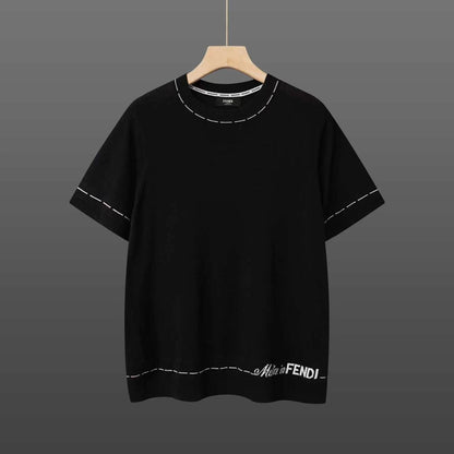 260506 New high-quality jacquard wool-spun cotton yarn knitted T-shirt