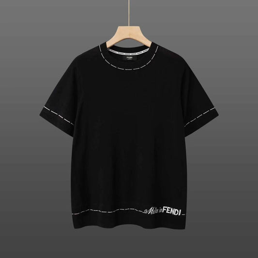 260506 New high-quality jacquard wool-spun cotton yarn knitted T-shirt