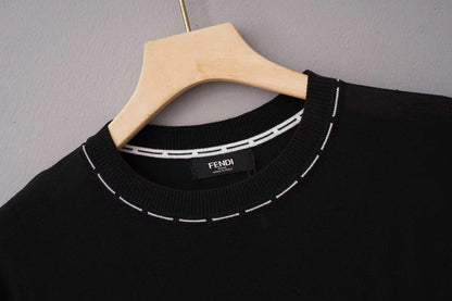 260506 New high-quality jacquard wool-spun cotton yarn knitted T-shirt