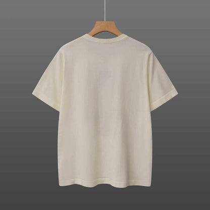 260506 New high-quality T-shirt featuring a duck pattern on the chest, made of a blend of wool and cotton yarn with a jacquard weave.