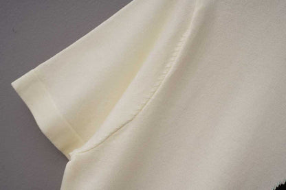 260506 New high-quality T-shirt featuring a duck pattern on the chest, made of a blend of wool and cotton yarn with a jacquard weave.