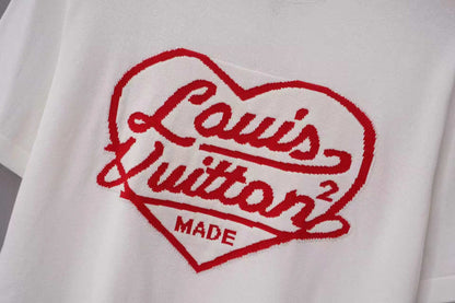 260506 New high-quality T-shirt with classic jacquard wool blend cotton yarn on the chest area