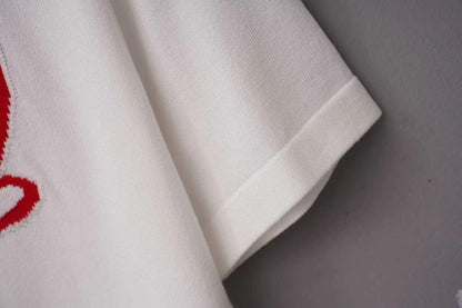 260506 New high-quality T-shirt with classic jacquard wool blend cotton yarn on the chest area