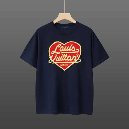 260506 New high-quality T-shirt with classic jacquard wool blend cotton yarn on the chest area