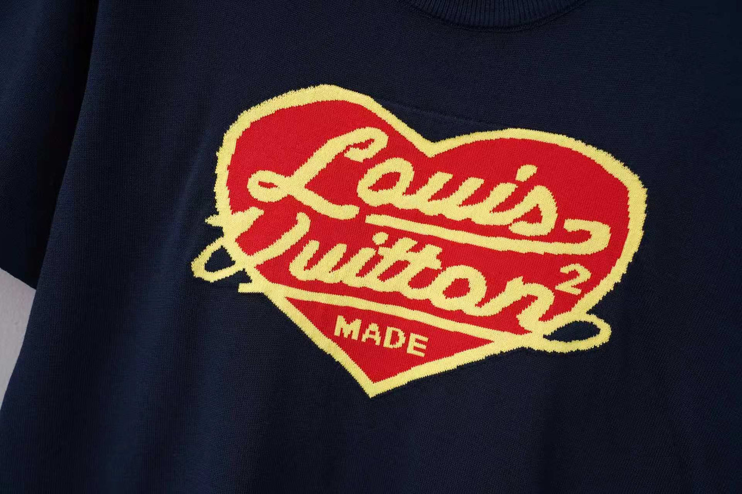 260506 New high-quality T-shirt with classic jacquard wool blend cotton yarn on the chest area