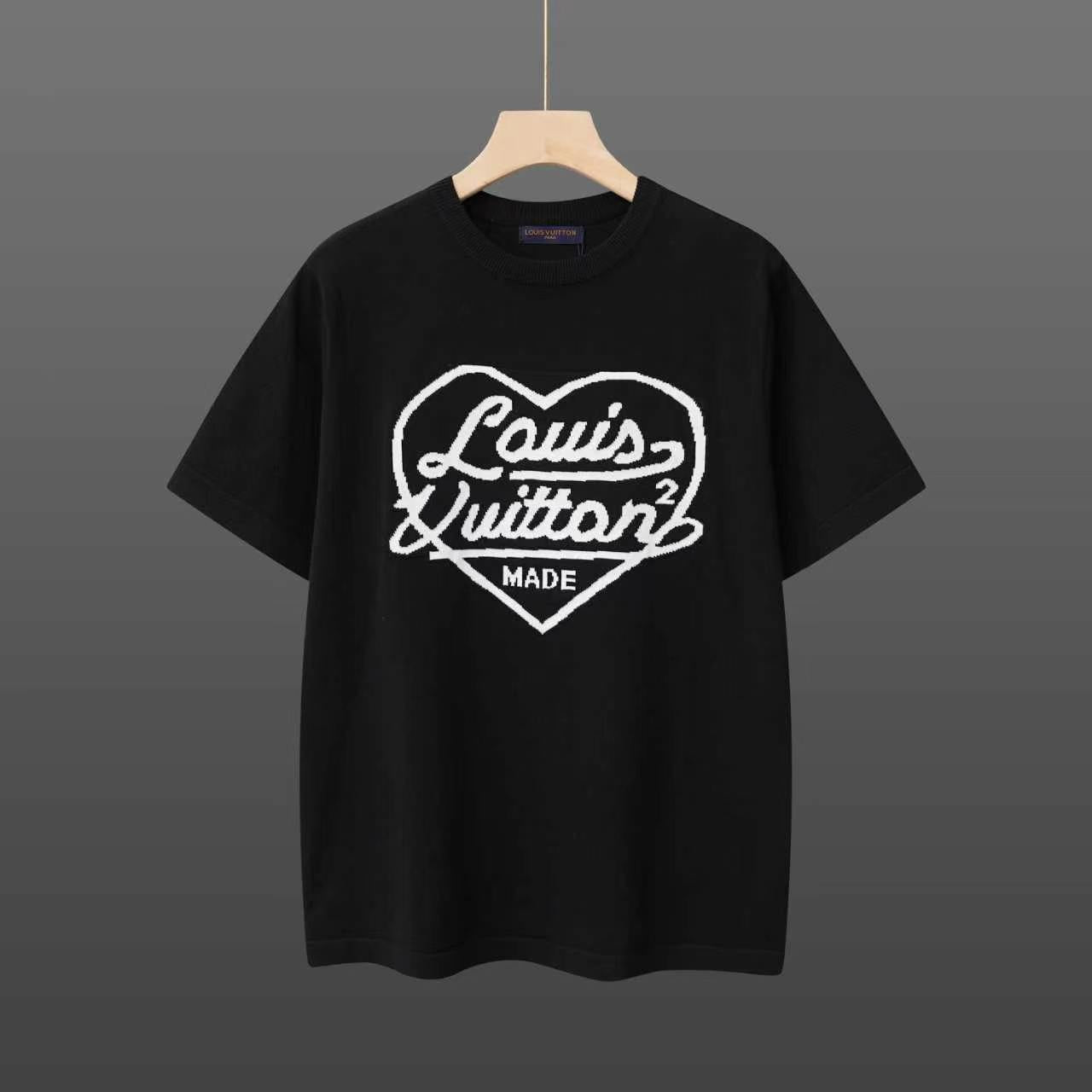 260506 New high-quality T-shirt with classic jacquard wool blend cotton yarn on the chest area