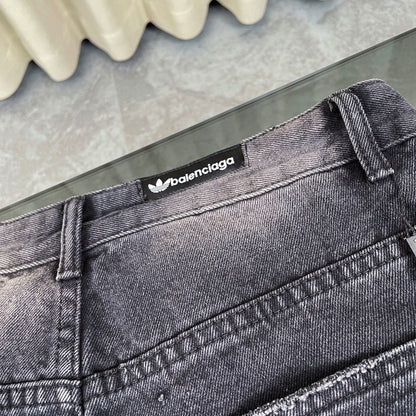 260506 New heavy-duty stitched striped wide-leg jeans