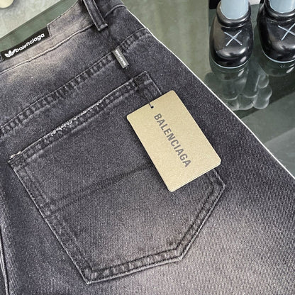 260506 New heavy-duty stitched striped wide-leg jeans