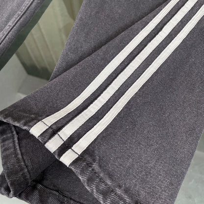 260506 New heavy-duty stitched striped wide-leg jeans