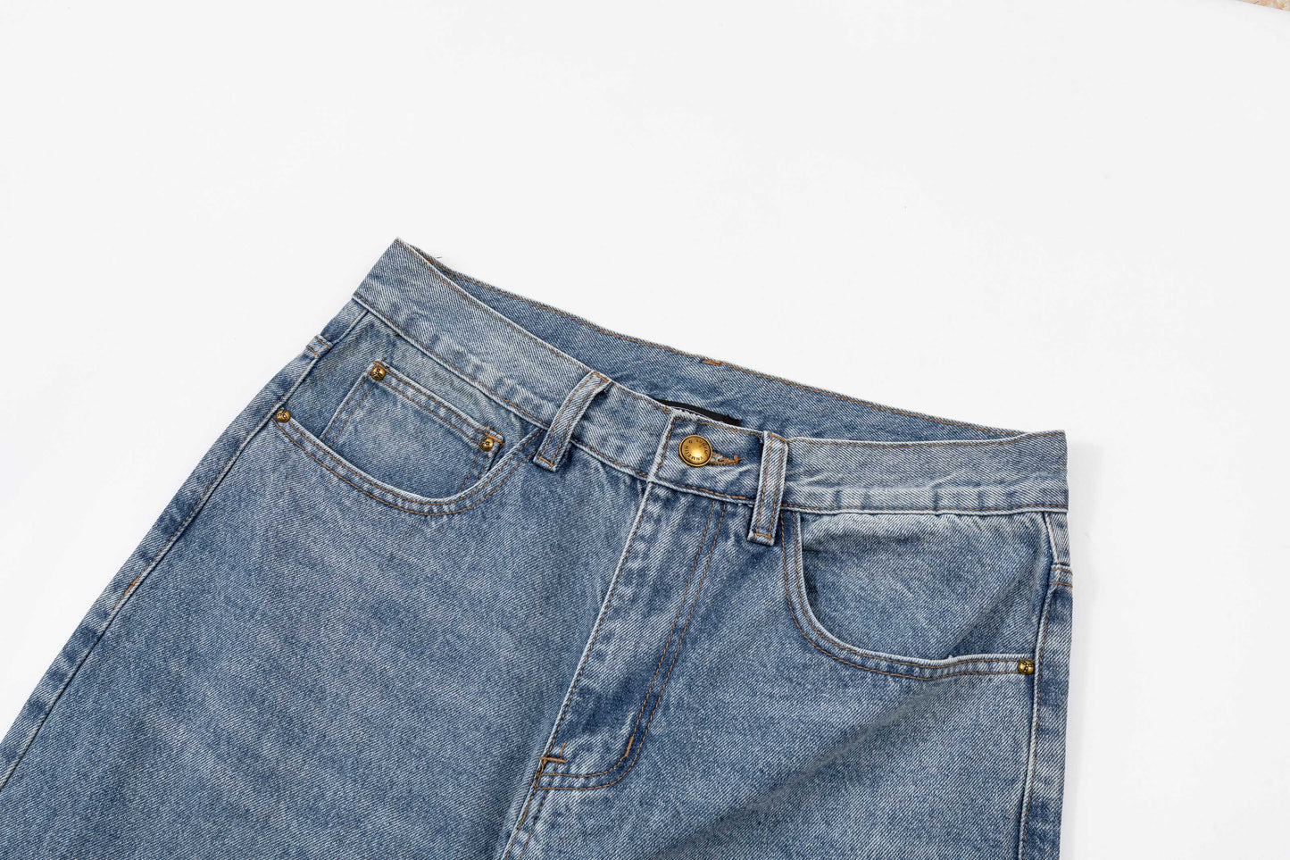 260506 New high-quality hand-woven denim trousers with full-printed letters