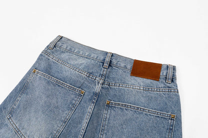 260506 New high-quality hand-woven denim trousers with full-printed letters