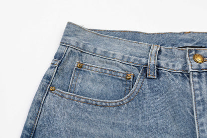 260506 New high-quality hand-woven denim trousers with full-printed letters
