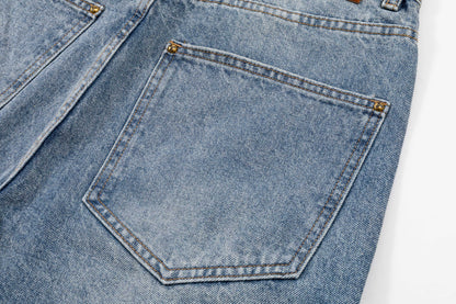 260506 New high-quality hand-woven denim trousers with full-printed letters