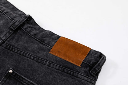 260506 New high-quality hand-woven denim trousers with full-printed letters