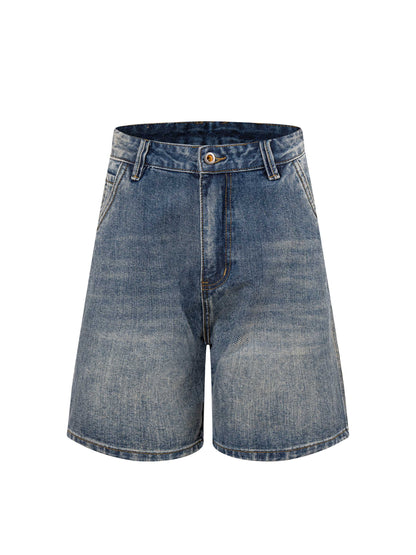 260506 New high-quality perfect blue water-washed custom-made denim shorts