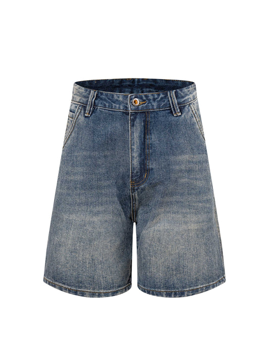 260506 New high-quality perfect blue water-washed custom-made denim shorts